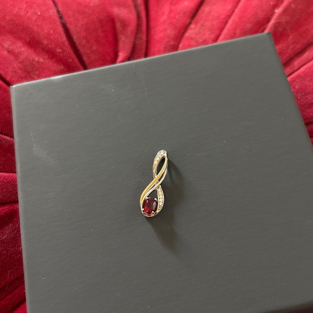 red garnet and diamond pendant